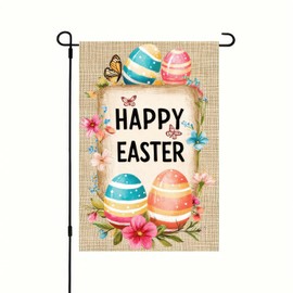 BlissYard Easter Garden Flag 12x18 Vertical Double Sided Seasonal Easter Egg Garden Flag Sign Happy Easter Outdoor Outside Home Decoration Farmhouse Holiday Outside Decorations Yard Flag