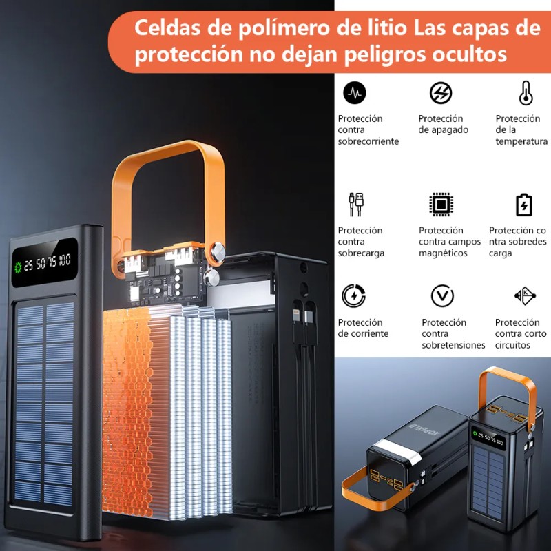 Linterna Exterior Del Banco De Energía Solar 70000 Mah