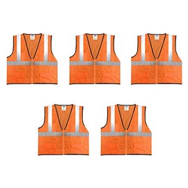 Safety Main Economy High Visibility All Mesh Vest, Orange, 5X-Large, 5 PacK