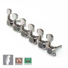 Gotoh NEW Gotoh SG381-07 L6 Set 6 in line Tuners w/ screws Right Handed - COSMO BLACK