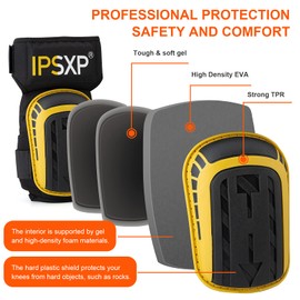 IPSXP Professional Knee Pads for Work,Gardening & Construction Knee Pads for Men and Women with Thick Double Gel Cushion, Strong Adjustable Non-Slip Straps,1 Pair