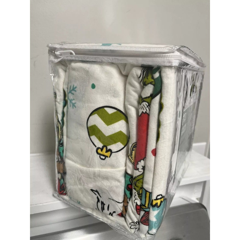 The GRINCH Max Dr. Seuss QUEEN Size 4 Pc Cotton