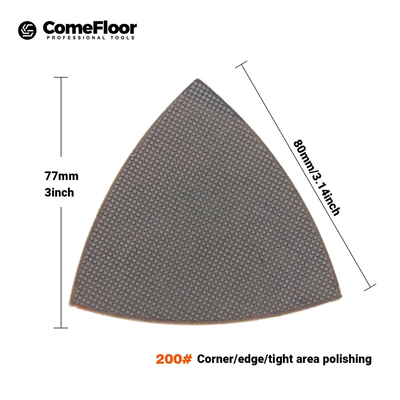 Triangular Diamond Polishing Pads for Corner Edge, Electroplated Sanding Pads