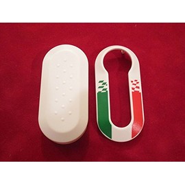 Schlüsselcover mit Italienischer Flagge kompatibel mit FIAT 500, Panda, Punto, 500L, Lancia Ypsilon, Delta - Fernbedienungshülle, Geschenkidee