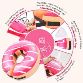 GoGoPaw Inflatable Dog Cone Collar to Stop Licking, Soft Neck Donut Collar After Surgery, Adjustable Recovery Cone for Small Medium Large Dogs (Donut,M)