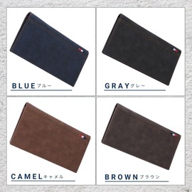 SAKIBI Men's Long Wallet, Billfold, Thin, Billfold, No Coin Purse, Compact, Brown