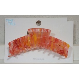 Time and Tru Women’s Claw Hair Clips, Extra Large Orange
