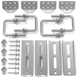 4 Pcs 8 inch Galvanized Swivel Top Bunk Bracket Kit with Hardware, for 3"x3"，2"x3",1.5"x3" Boat Trailer Bunk Brackets, for Boat Trailer Bunk Brackets & Square U-Bolts - Fishing Boat or Sailboat