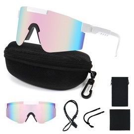 Homelyxe Quick Glasses Men Women Cycling Glasses Sports Sunglasses UV400 Protection Sports Glasses Windproof Road Bike Glasses Adjustable Bicycle Glasses for Rave Running Cycling Sports Mountaineering