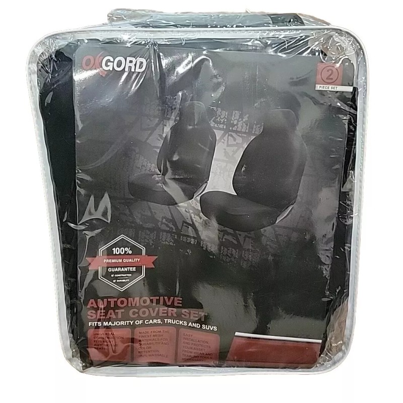 OxGord Car Seat Cover - Solid Black with Front Low
