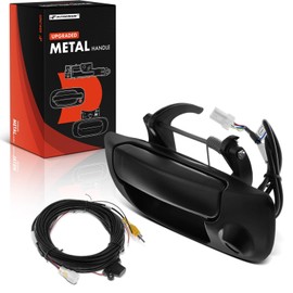 A-Premium Upgraded Metal Tailgate Handle Compatible with Dodge Ram 1500 2002-2008, Ram 2500 3500 2003-2009, Textured Black Latch Handle w/Assembled Camera & Cable