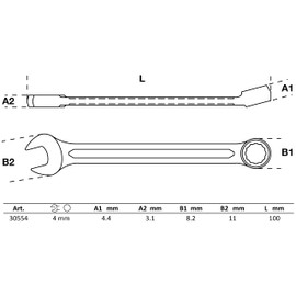 BGS 30554 | Combination Spanner | 4 mm