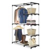 Whitmor Double Rod Freestanding Closet Organizer, Silver