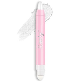 evpct 1Pcs Pearl White Shimmer Cream Eye Shadow Brightener Sticks for Eyes, Double Ended Cream Eyeshadow Stick Pencil Pen with Applicator, Eye Shadow Palette Highlighter Makeup Waterproof Pigmented 01