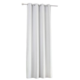 Laneetal Blackout Curtain with Eyelets, 1 Piece, Lightweight Thermal Curtain, Opaque Blackout Curtain in White, 135 x 245 cm, Thermal Curtain for Bedroom, Opaque