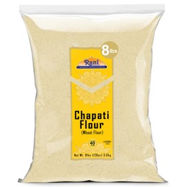 Rani Chapati Flour (100% Pure Whole Wheat Atta), For Making Roti & Indian Breads 128oz (8lbs) 3.63kg Bulk ~ All Natural | Vegan | No Salt or Colors | NON-GMO | Kosher | Indian Origin