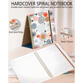 DHGPTS Spiral Journal Notebook, A5 Cute Notebooks for Women Men, College Ruled Hardcover Notebook for Work & Note Taking, 60 Pages Double-Wire Journals for Writing, Cute Colorful Polka Dots