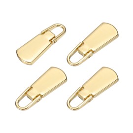 sourcing map 4pcs Zipper Pull, 1 Inch Zinc Alloy Zip Puller Zipper Pull Replacement Sewing Zippers Tapes for Luggage Clothing Jackets Backpacks Boots, Gold