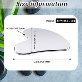 Stainless Steel Gua Sha Facial Tools Guasha for Face Metal Gua Sha Tighten Skin Massage Guasha Beauty Tool for Body Eyes Neck Massager with Travel Pouch Skin Care Gifts - Colour: Silver
