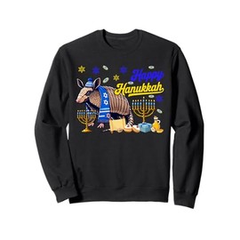 Happy Hanukkah Armadillo Costume Jewish Menorah Dreidel Sweatshirt