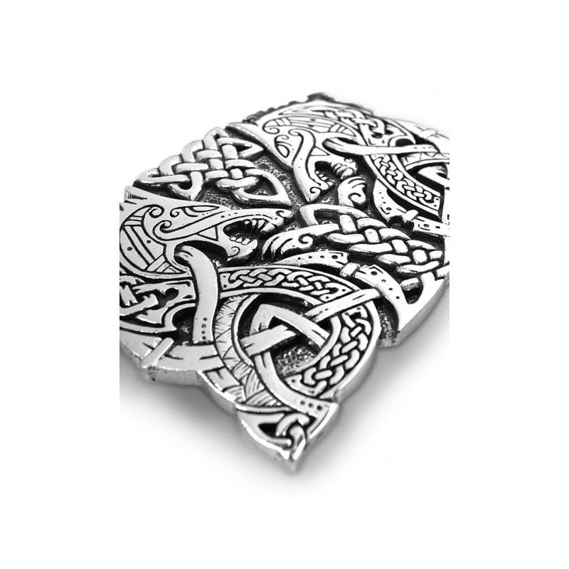 Fenrir Wolf Zoomorphic Kilt Belt Buckle - Color: Chocolate Bronze