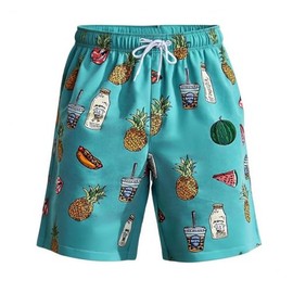 Mens Swim Trunks with Compression Liner 7 inch Inseam Quick Dry 2 in 1 Beach Board Shorts with Pockets