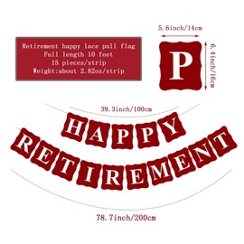 21Pcs Happy Retirement Party Decorations for Men Women,Red Funny Retirement Banner Hanging Swirls Paper Kit Outdoor Indoor Bunting Garland Sign Teacher Retired Banners Office Farewell Decor Supplies