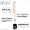 AgroPro Shovel for Digging, Metal Shovel with Long Fiberglass Handle,