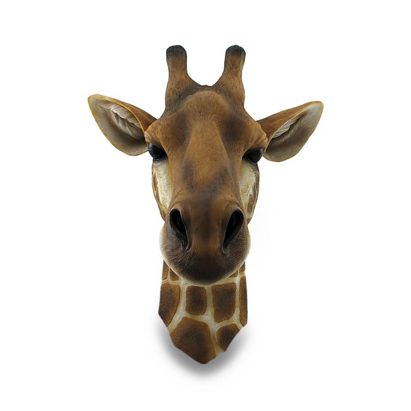 Zeckos Giraffe Bust Exotic Trophy Head Wall Hanging Sculpture