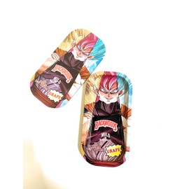 WU Metal Rolling Tray Goku Black Super, Ultra Super Saiyan with Magnetic Cover 8x4 Inches