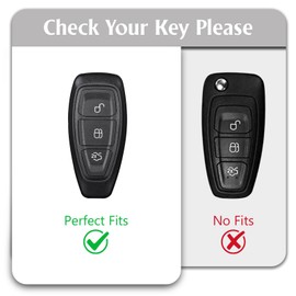 WORCAS Silver Pattern Premium Soft TPU Key Fob Cover Case Compatible with Ford Mondeo Focus 3 MK3 ST Kuga Fiesta Escape Ecosport Titanium(Sliver-White)