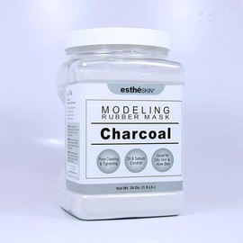 estheSKIN No.104 Charcoal Peel Off Type Modeling Rubber Mask Powder, Jar with Measuring Spoon, For Facial Skin Care, 850g (30oz)