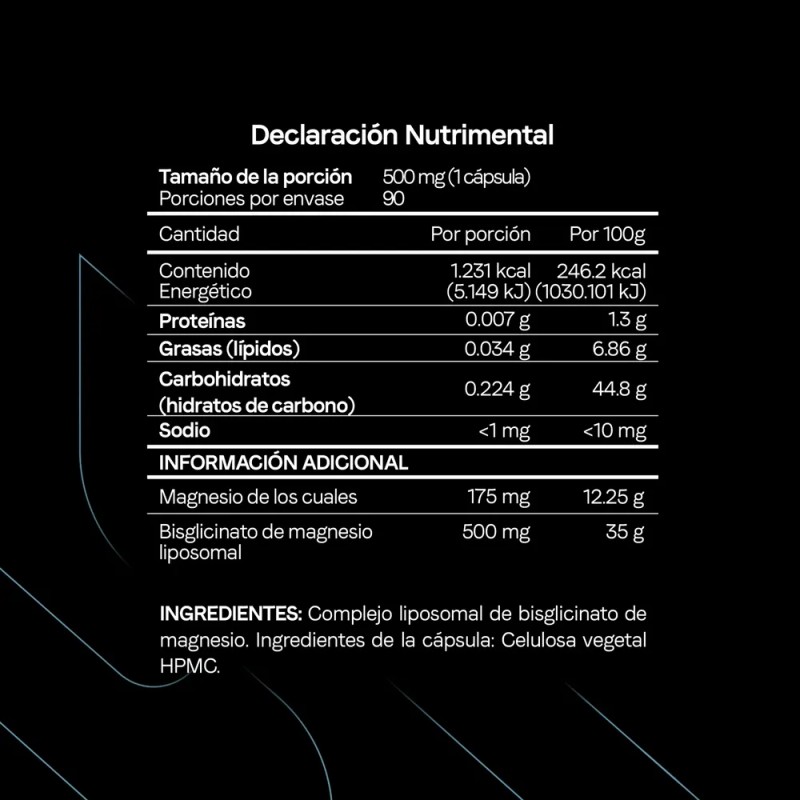 Magnesio Bisglicinato Quelado Liposomal 500mg 90 Cápsulas
