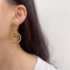 Boho Round Spiral Swirl Dangle Drop Earrings for Women Gold/Silver