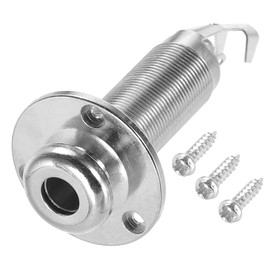 sourcing map 6.5mm(1/4 Inch) Electric Guitar Bass Mono Endpin Output Jack Strap Button Jack Socket for Acoustic Electric Guitars