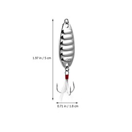 HONMEET 2Pcs Durable Flat Stripe Metal Fishing Lures with Treble Hooks Baits for Bass Trout and More Lightweight Compact Fishing Gear