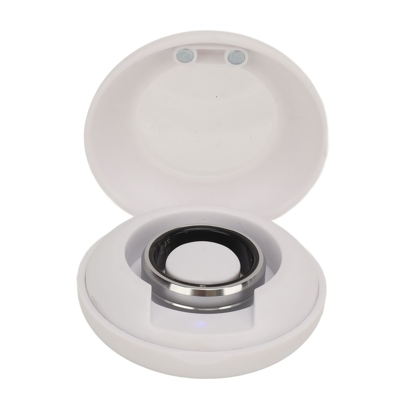 Smart Ring Silver IP68 Waterproof Pedometer Sleep Fitness Monitoring Remote