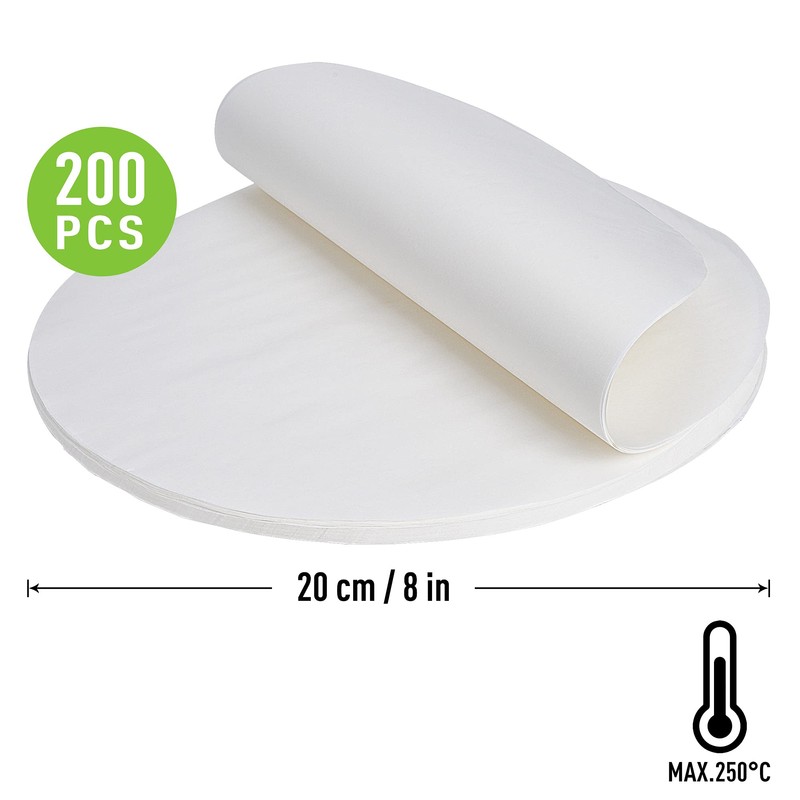 Tortillada – 200 pieces pre-cut baking paper sheets/parchment paper rounds
