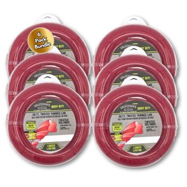 Vaughan's Master Line .105" Trimmer Line, 90ft | Twisted Polymer | Heavy-Duty Universal Weed Eater String for Gas & Electric Models | Made in The USA (6 Pack)
