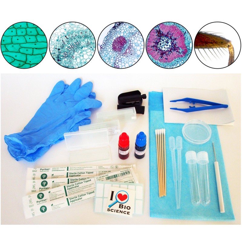 Rs' Science All-in-One Microscope Slide Preparation Kit, 40 Pieces
