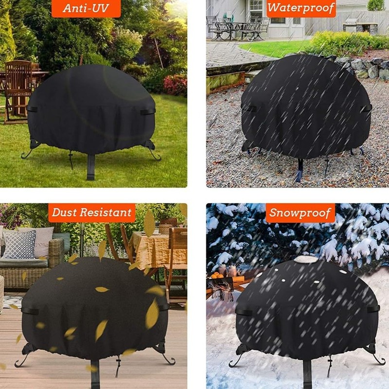 Aswalling Outdoor Fire Pit Cover 97x 56cm Waterproof and Sun