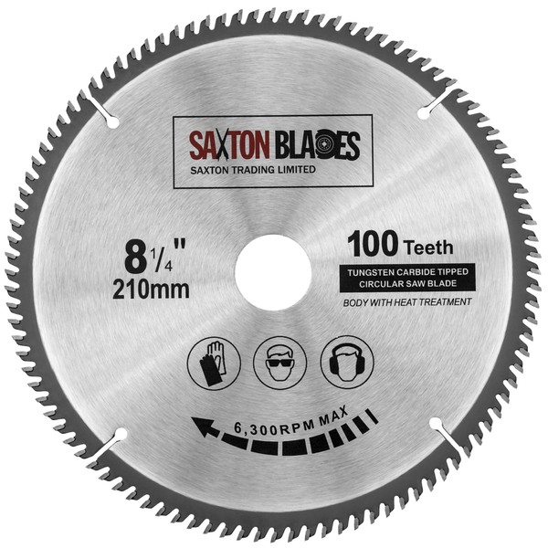 Saxton TCT Circular Fine Cutting Wood Saw Blade 210mm x