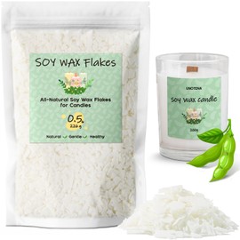 UNOTENA UNOTENA Soy Wax Flakes, Natural Candle Wax, Organic Soy Wax for Candle Making from Farm, No Additives, Harmless and Pure [ 0.5LB ]