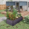 Outsunny Galvanized Raised Garden Bed Kit with Reinforcing Bars, Large
