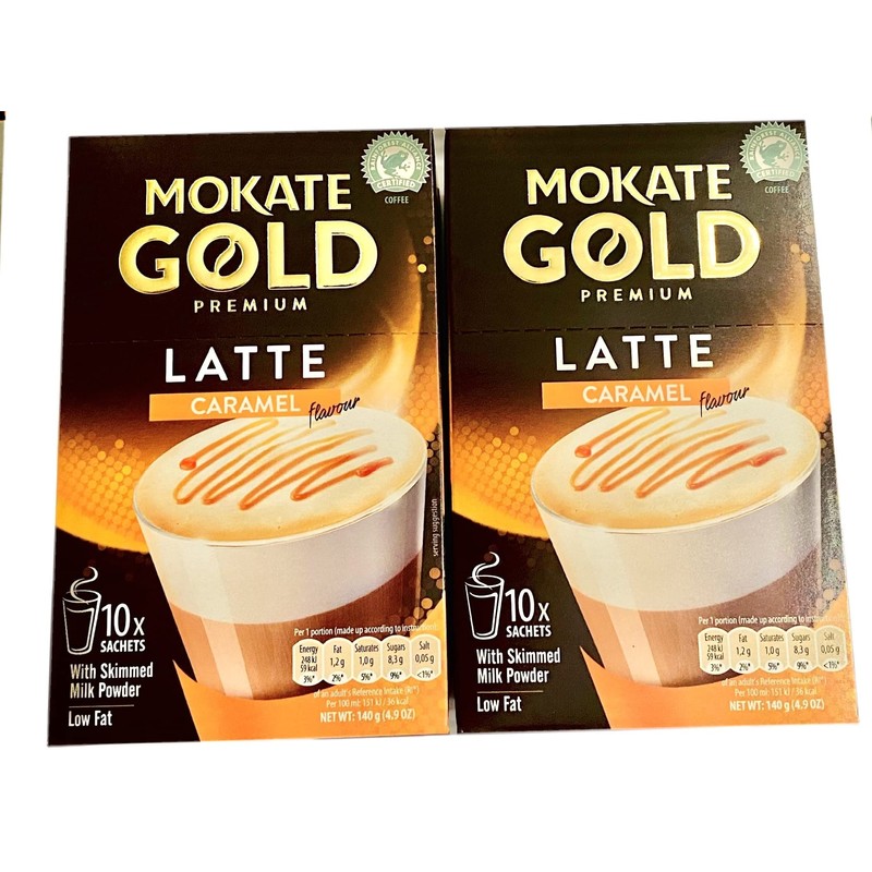 Mokate Gold Premium Latte Caramel Flavour with Caramel in Powder