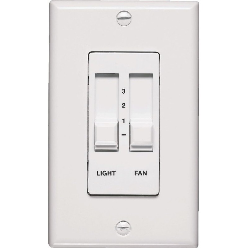 Quorum 7-1192-6, Three Speed and Light Dimming Wall Slide Control,