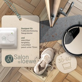 Salonloewe Efia Floor Mat Mini Mat Washable, Plain, grey, 30 x 100 cm