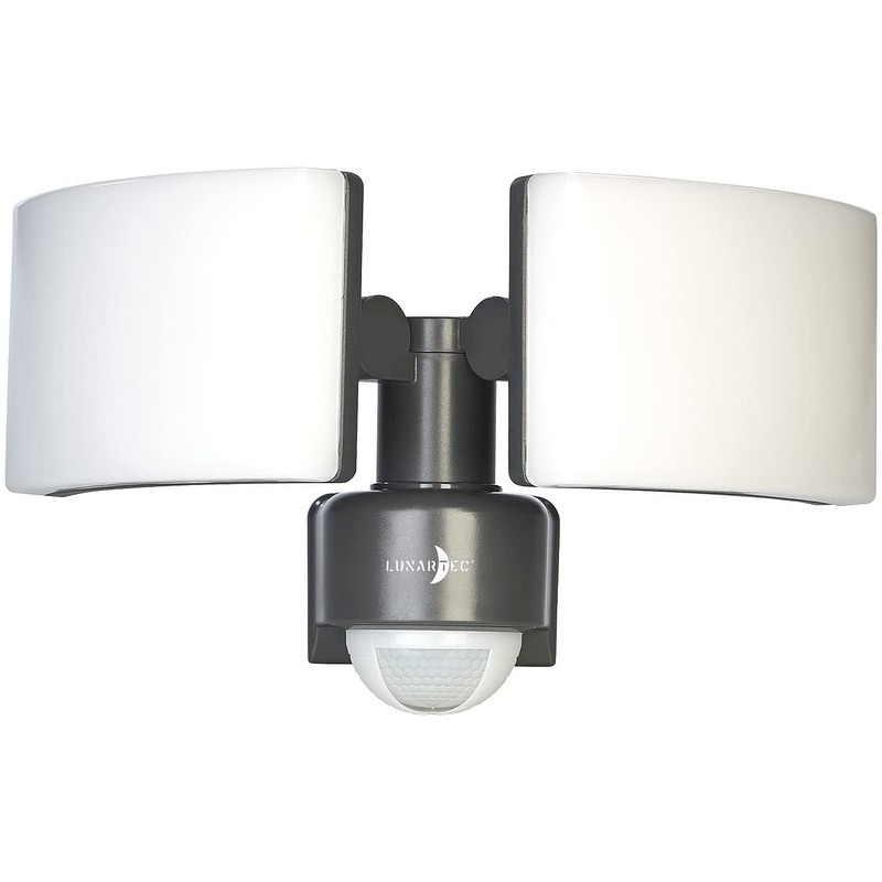 Lunartec Wall Lamp: Duo LED Outdoor Wall Spotlight with Motion