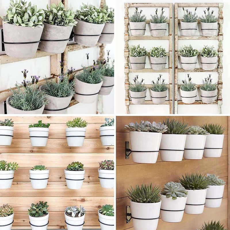 Sivya 4 Pack 4in Flower Pot Holder Ring Wall Mounted