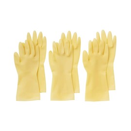 MUJI Natural Rubber Gloves, Ambidextrous, Large, 6 Pieces, 82577129